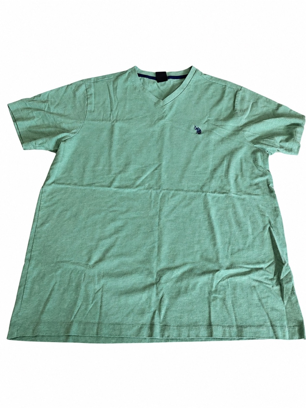 U.S. Polo Assn. Mens Large Mint Green V Neck T Shirt Short Sleeve Logo